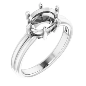 Double Shank Oval Cut 9×7mm Semi Mounting Engagement Women Ring Setting Platinum - Picture 1 of 7