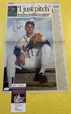 Greg Maddux Signed October 1995 Sporting News Atlanta Braves AUTO JSA - Image 1 of 4