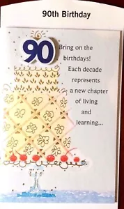 Tarjetas de cumpleaños 90, tarjetas de cumpleaños con sello de 90 años elección de 16 con sobre - Imagen 1 de 34