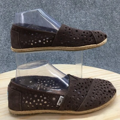 Toms Zapatos Mujer 8 Alpargatas Planas Marrón Gamuza Cómodo Clásico Sin Cordones Foto 1 de 4