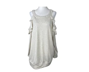 Blusa Torrid Mujer Talla 2 Beige Hombro Frío Cuello Redondo Manga Larga Top - Imagen 1 de 10