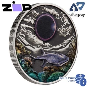 2023 $2 Ningaloo Eclipse 2oz Silver Antiqued Coloured Coin - Bild 1 von 9
