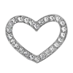 Womens Clear Crystal Rhinestone Love Heart Fashion Brooch Pin - Picture 1 of 7