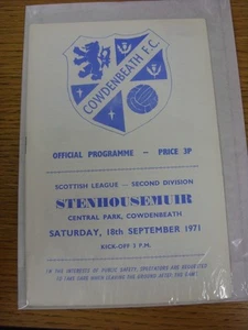 18.09.1971 Cowdenbeath v Stenhousemuir (Top Zustand) - Bild 1 von 1