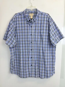 Camicia blu montagna uomo 2XL manica corta blu a quadri cotone con bottoni - Foto 1 di 5