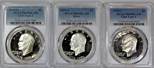 1976-S 3 Münzen PCGS PR69DCAM 1 $ Eisenhower Set Typ 1 & 2 & Silber kostenloser Versand - Bild 1 von 9