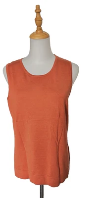 Pullover August Mezcla Seda Talla L Sin Mangas Shell Tank Canela Dark Academia Foto 1 de 4