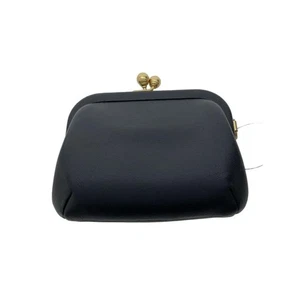 Estuche para monedas Kisslock 1941 COACH cuero curtido negro logotipo encanto usado - Imagen 1 de 5