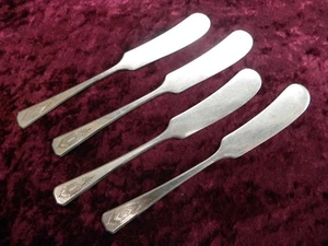 NUART 1932 Flat Handle Butter Spreaders x4 Wm A Rogers / Oneida Ltd NO MONOS - Picture 1 of 3