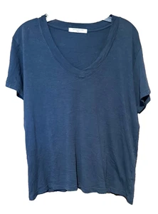 Perfektes weißes T-Shirt mittelblau V-Ausschnitt Hendrix? Baumwolle Kurzarm - Bild 1 von 9