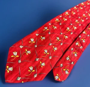 Corbata de seda para hombre Robert Talbott Best Of Class roja floral jacquard Norman Stockton - Imagen 1 de 8