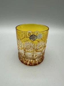 Hermoso vaso de cristal de oro olovnate Bohemia - Imagen 1 de 8