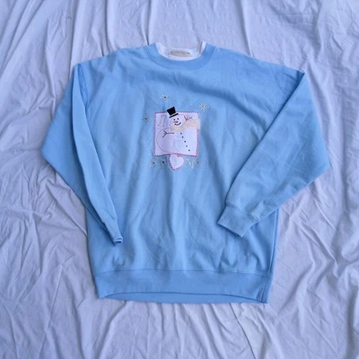 Moletom M&C Sportswear - Grande - G Boneco de Neve Vintage Suéter Vovó I Love Snow - Imagem 1 de 4