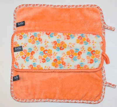 Juego de 3 toallas desmaquillantes faciales frescas coral naranja floral Campenelli  Foto 1 de 4