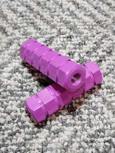 Old School Hard Luck BMX Pegs Solid 26t 3/8's Axle GT/Dyno Plum - Picture 1 of 2