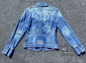 Vintage Y2K Colin’s Jeans Denim Jacket Floral Embroidered Women’s S Boho Hippie - Picture 1 of 11