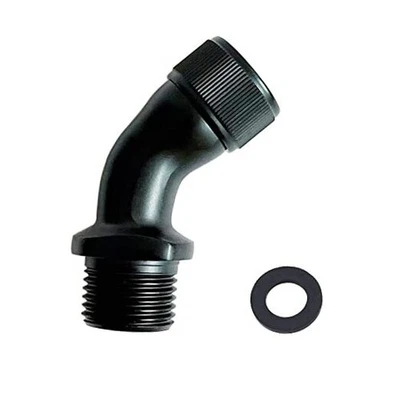 Adaptador de codo de ducha para cabezal de ducha ángulo 45° G1/2 macho a hembra ducha negro Foto 1 de 4