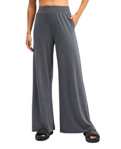 Fabletics Hose Damen kleine Hose weites Bein grau hoher Bund 29" Stretch - Bild 1 von 10