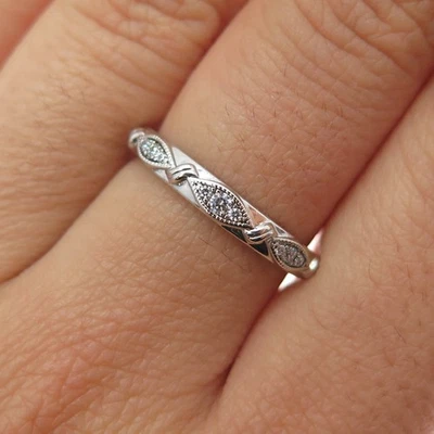 Anel de prata 850 corte redondo cristal Swarovski empilhável tamanho 7 - Imagem 1 de 4