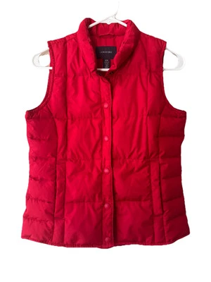 Lands End Youth Red Puffer Vest Great Shape Size Medium Kids 10-12 - Image 1 of 4