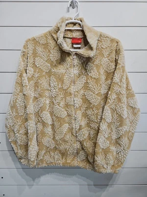 De colección Black Mountain All Over Deep Pile Beige Cono de Pino Vellón Años 90 Adulto XL EE. UU. Foto 1 de 4