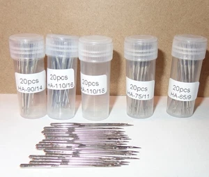 100 agujas nuevas para máquina de coser HA-65/9, HA 75/11, HA 90/14, HA 110/16, HA 110/18 - Imagen 1 de 3