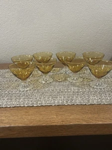 Juego de 8 vasos de postre Sherbet dorado ámbar Anchor Hocking Boopie Sherbet - Imagen 1 de 5