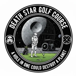 Todesstern Golfplatz Star Wars Sticker - Sci Fi Aufkleber - 4" Star Wars Aufkleber - Bild 1 von 2
