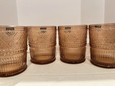 Godinger Claro 双老式眼镜玫瑰腮红 4 件套低球 ♡ — 第 1/4 张图片