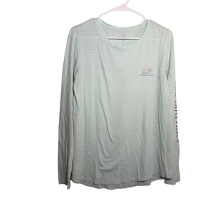 Camiseta para mujer Vineyard Vines azul medio manga larga estampada ballena - Imagen 1 de 10