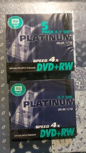 6×Platium DVD-RW 4,7 GB  "Bis zu 4 × Wiederbeschreibbar" und "Original Verpackt" - Bild 1 von 4
