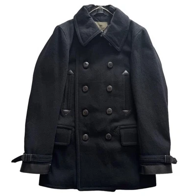 Nigel Cabourn Wool Peacoat Double-Breasted Black Size 48 Japan Designer F/S - Image 1 of 4