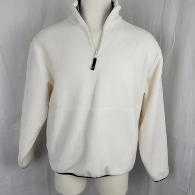 Nautica 1/4 молнии флисовый пуловер толстовка белый длинным рукавом размер M - Изображение 1 из 4