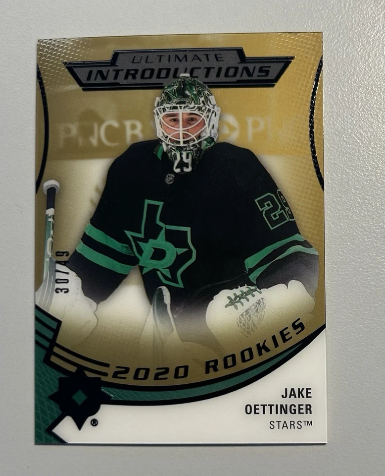 2020-21 Upper Deck Ultimate Ultimate Introductions Jake Oettinger Gold /49 - Image 1 of 1