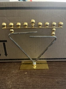 Vintage WAINBERG 24 K Gold & Silver Plated Menora Chanukka An Exclusive Design - Bild 1 von 7