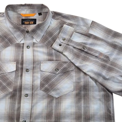 Orvis Trout Bum Shirt Mens XL Plaid Button Up Long Sleeve Fishing Western - Image 1 of 4