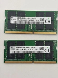 64GB SKHYNIX 2X32GB DDR4 2Rx8 PC4-2666V-SE1-11 HMAA4GS6MJR8N-VK NO AD 1931 - Picture 1 of 2