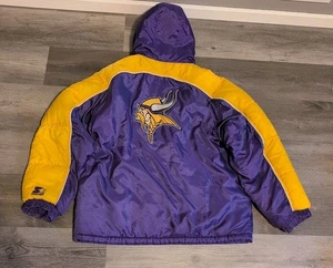 Minnesota Vikings NFL Vintage Starter Jacket Full Zip Winter Coat Size XL Rare - Bild 1 von 18