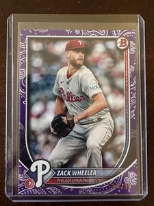2025 Bowman Zack Wheeler Paper Purple Pattern /199 - Philadelphia Phillies - Picture 1 of 3