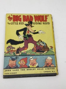 1934 Walt Disney Il grande lupo cattivo e cappuccetto rosso nastro blu libri HC - Foto 1 di 5