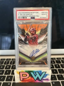 Deyvison De Los Santos 2023 Bowman Inception Orange Foil Auto /25 PSA 10 POP 1 - Picture 1 of 2