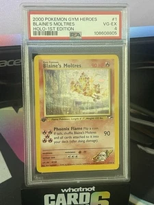 Blaine’s Moltres #1 1st Edition PSA 4 Graded 2000 Pokemon Gym Heroes English 🔥 - Picture 1 of 4