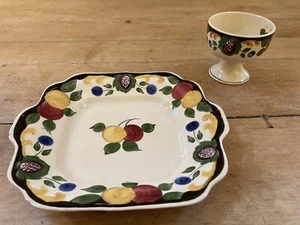 Vintage Royal Adams Ivory Titian Ware Serving Plate And Footed Bowl - Picture 1 of 6