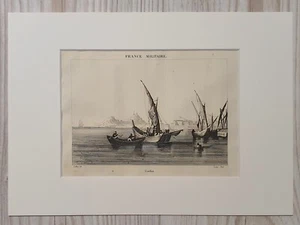 1833 Lithographie Kunstdruck Stahlstich Corfu Schiff Antik Original Greece - Bild 1 von 9