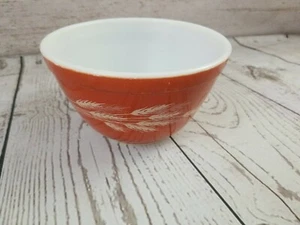 Vintage Pyrex Orange Autumn Harvest Wheat #401 750 mL Mixing Nesting Bowl-WOW! - Picture 1 of 12