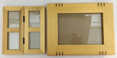 批量 2 张相框 Furio 休闲木质铰边天然木材 5X7 和 1.75X2.5 — 第 1/4 张图片