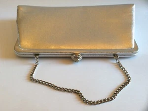 Borsa a mano argento After Five Vintage anni '50 MCM borsa a frizione classica FILM FOTO PROP - Foto 1 di 7