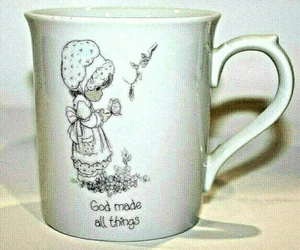 Vintage 1985 Precious Moment Coffee Mug "God Made All Things" Porcelain New - Picture 1 of 7