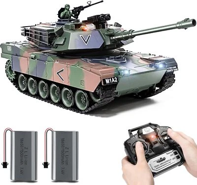 Tanque RC 1:18, 2.4Ghz M1A2 Control Remoto Tanque Modelo Juguetes Juguete Militar Dispara BBS Foto 1 de 4