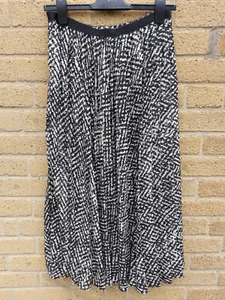 Falda plisada para mujer Max Mara Studio AGODO estilo blanco y negro talla 10 - Imagen 1 de 12